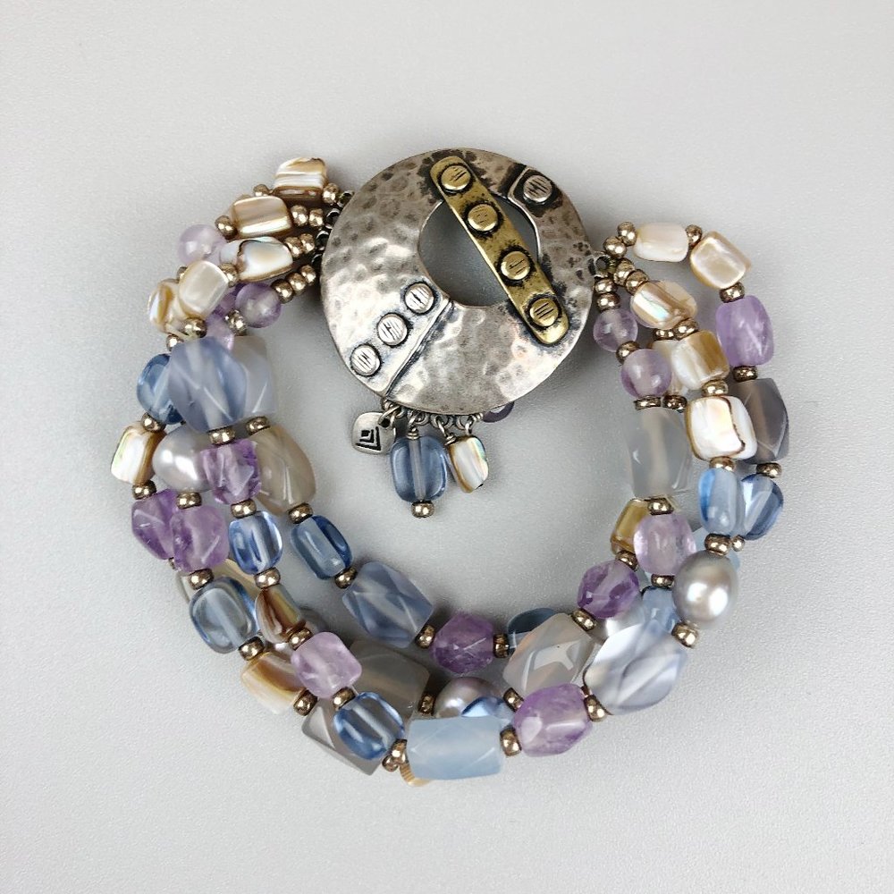 Silpada Blue and Purple Multistrand Stretch Bracelet B2223